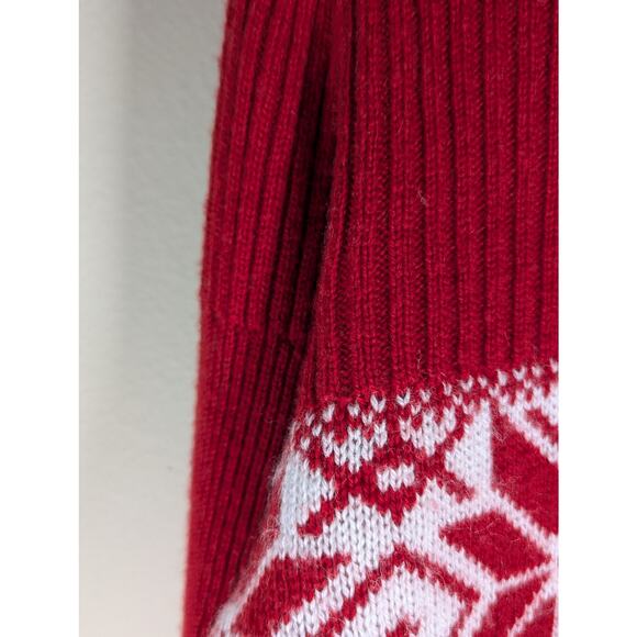 Moda International Cowl kneck sweater snowflake pattern knit wool blend Sz XL - Picture 3 of 11